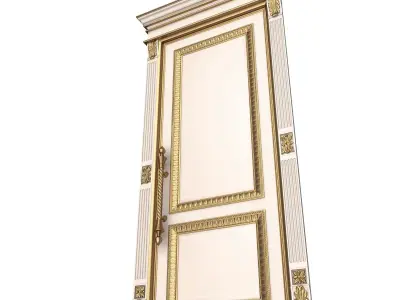 Carved Door Classic 01602 White Low-poly 3D model