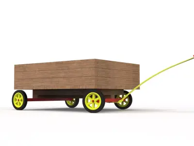 WOODEN TOY CAR Low-poly 3D model