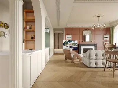 Interior design of medieval style apartments 3D model