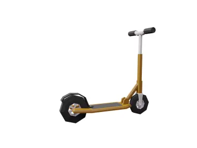 Lowpoly game-ready scooter - vehicle Low-poly 3D model