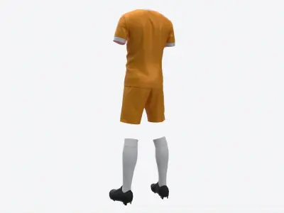 Soccer Uniform with Boots Yellow 3D model