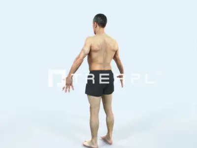 Fortitude C Animated Rigged Beach Sports Man Low-poly 3D model