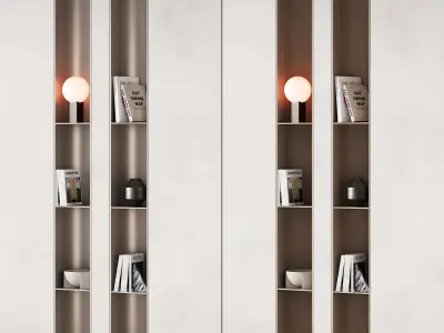 416 bookcase and rack 09 halfround semicircle modular shelfs 02 3D model