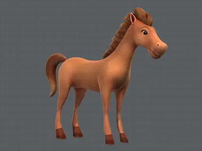 Horse V01 Low-poly 3D model