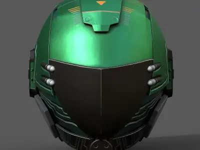Helmet scifi space machine cyborg robot armor develop  3D model
