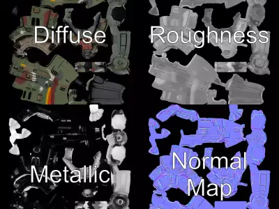 Advanced Camouflaged Turret Weapon Model Pack Low-poly 3D model