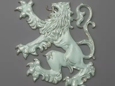 Bas-relief-03 lion 3D print model