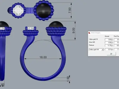 Brand Cleef Jewelry Ring Gold  3D print model