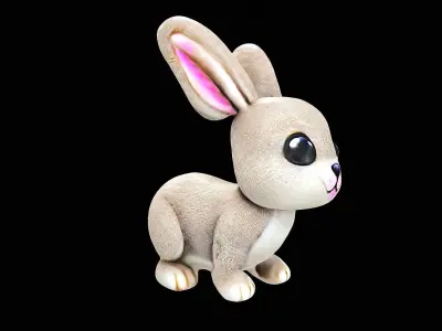 adorable bunny cartoon 3D model