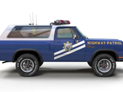 Dodge Ramcharger 1990 police  Low-poly 3D model