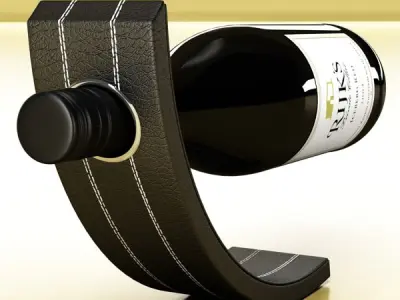 Wine Rack 4 and Red Wine Bottle 3D model