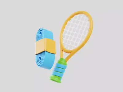 Tennis Racket and Grip Tape 3D model