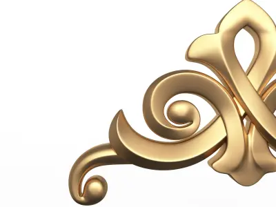Corner Carved Plaster Molding Decoration 03 Low-poly 3D model