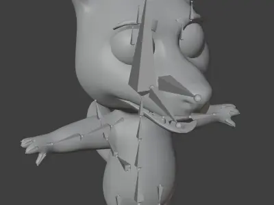 Cartoon Wolf Rigged 3D Model Low-poly 3D model