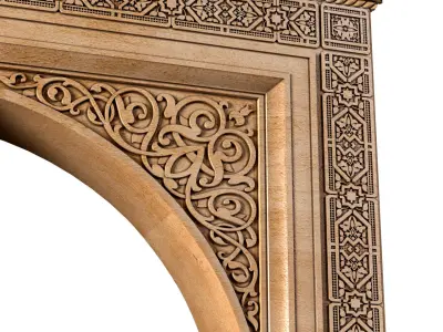 Arch in oriental style Oriental Door Portal Arched Doorway 3D model