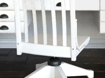 Set 23 desk with drawers and chair 3D model