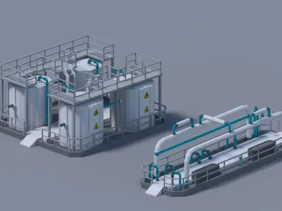 Fuel Tank 4-X Free low-poly 3D model