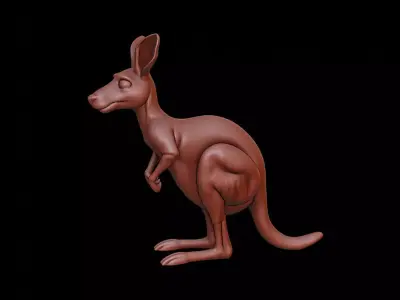 Kangaroo Animal Sculpture 3D print model get