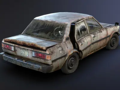 Toyota Corolla Rusty Low-poly 3D model