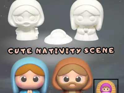 Cute Nativity Scene 3D print model