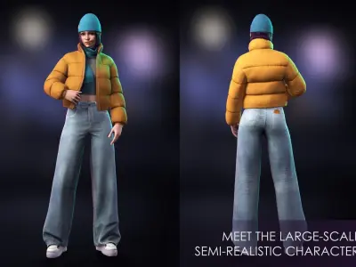 Streetwear Girl 3-9 - Casual Wear Girls Pack 3 Game-Ready Low-poly 3D model