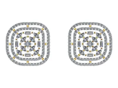 069 - Ladies Ear Ring - Ear Piece - Studds 3D print model