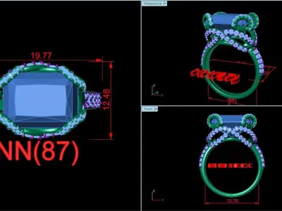 women ring 21 3D print model