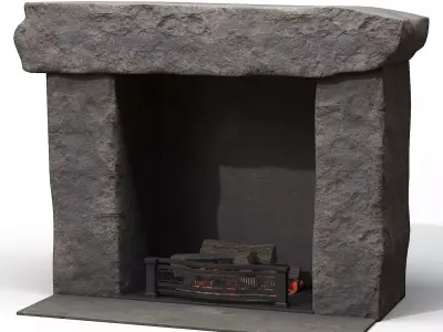 Stone Fireplace 3D model purchase