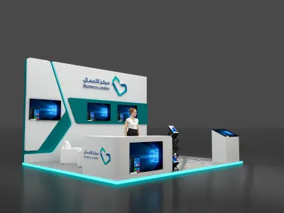 booth 5x6 3 side open  3D model