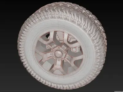 Off Road Wheel 3D model Low-poly 3D model