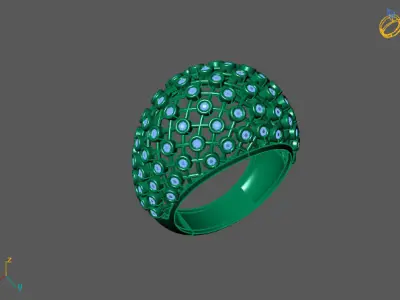 STL 3DM Print Ready Women Diamond Ring Lightweight Printable  3D print model 141