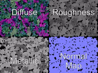 Vibrant Purple Flower model pack Low-poly 3D model