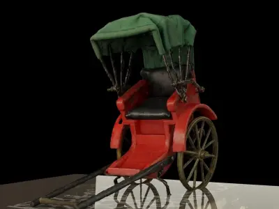  Chinese rickshaw   3D model