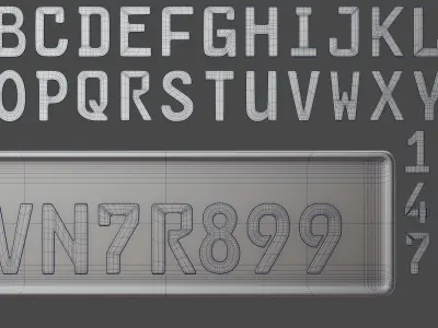 Customizable Brazilian license plate 3D model