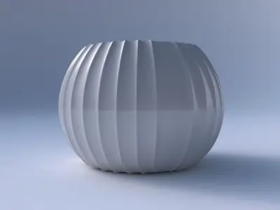 Bowl spheric with extruded vertical lines 3D print model
