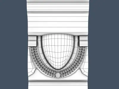 Decorative Crown Molding 3D model 12
