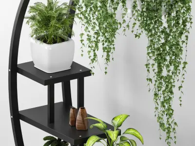 Half moon plant stand 3D model