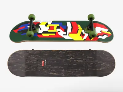 Three Realistic Skateboards 3D model