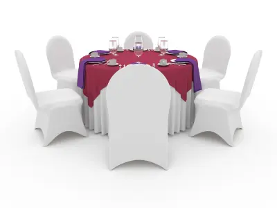 Banquet Table and Chair 43 3D model