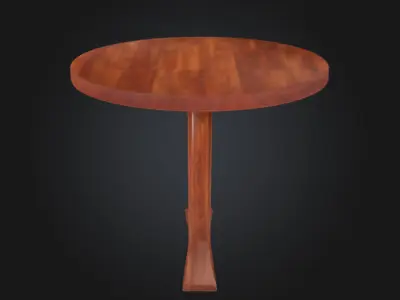 Two Legged Table 3d Model Low-poly 3D model