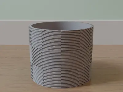 pot with standard square and circular  3D print model