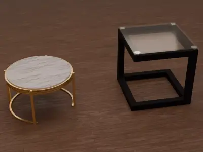Coffee Table Low-poly 3D model 7