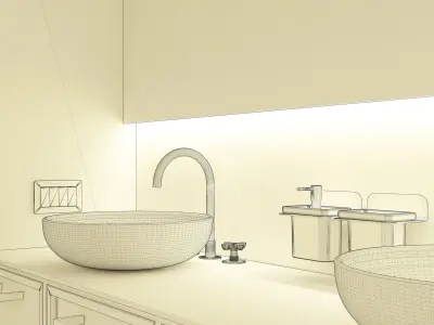 Bathroom sink and furniture 3D model