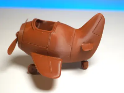 3D printed toy airplane 3D print model