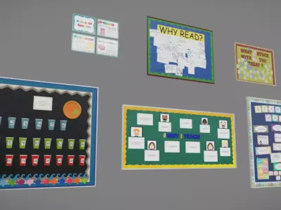 School Boards Low-poly 3D model buy