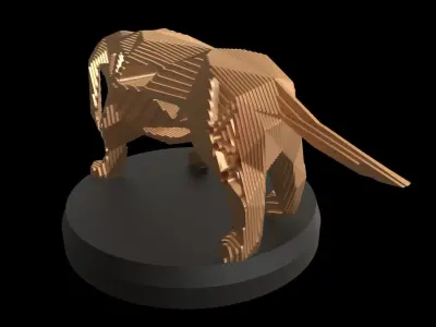 Parametric V Asia Basset Hound Dog Low-poly 3D model