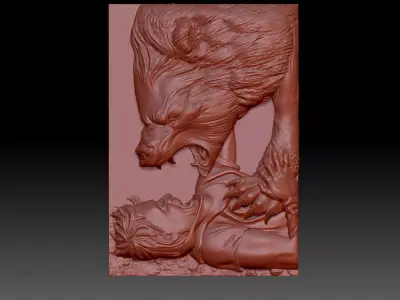 Bas-relief of the bear  3D print model