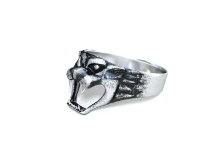 Silver Tiger Ring 3D model 3D model