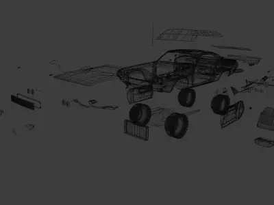 Modular Muscle Car 3D model