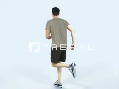Virtue 02F Running Jogging Football Sports Man Low-poly 3D model